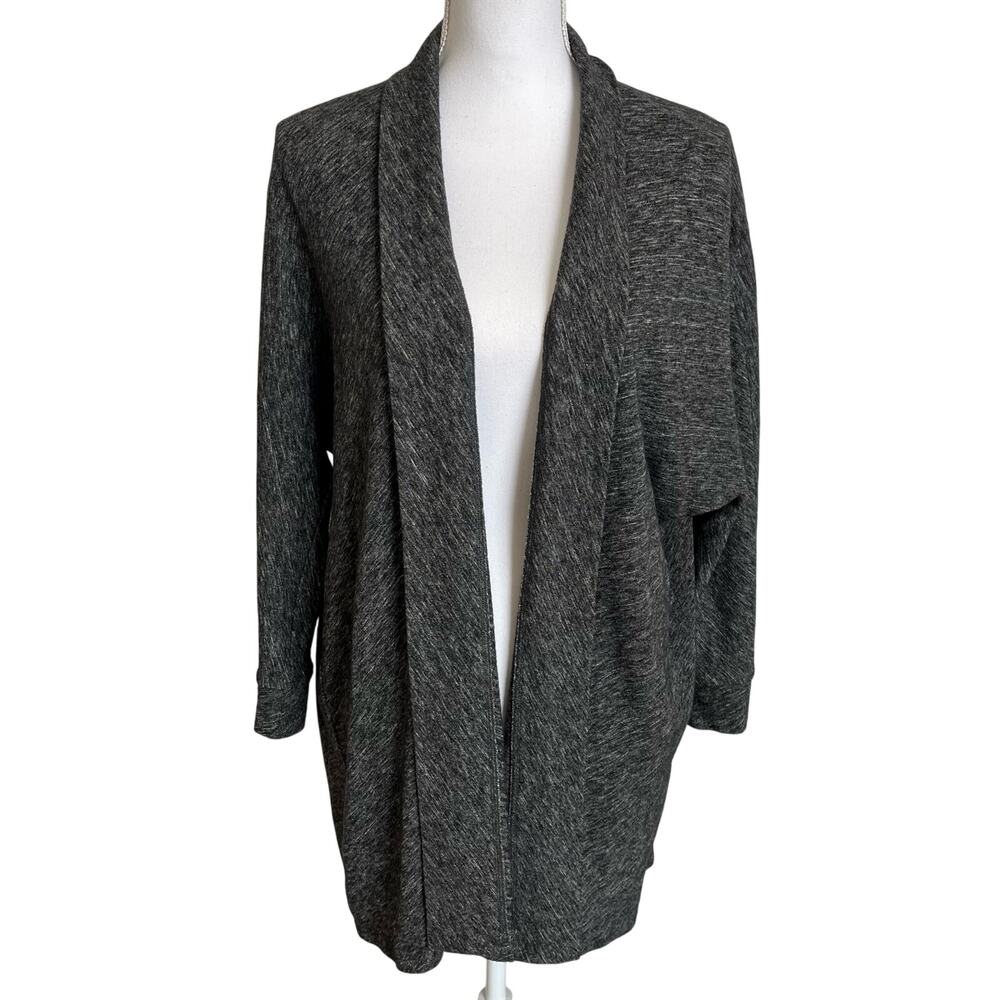 Eileen Fisher Cardigan Women's Size Small Black White Wool Blend Knit System